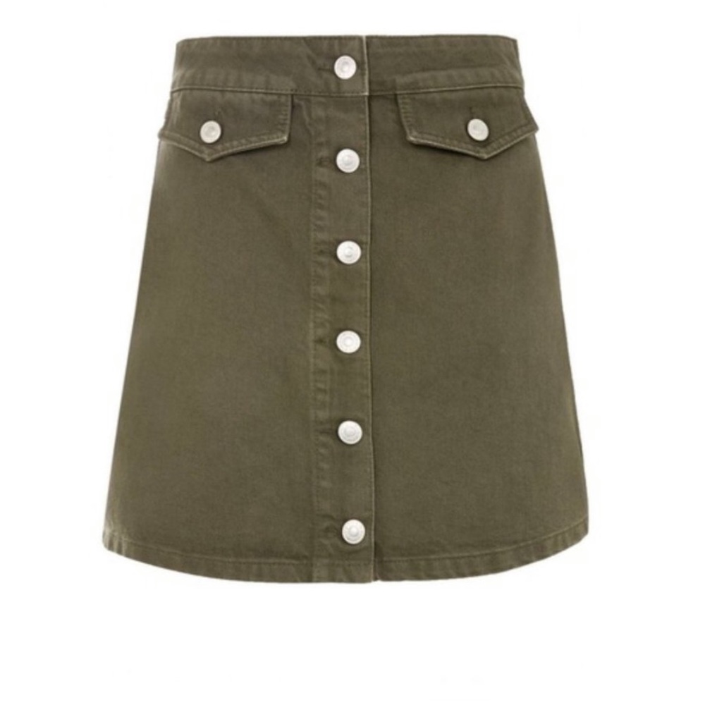 TopShop green denim skirt